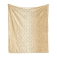 thumbnail image 1 of Beige Soft Flannel Fleece Blanket, Linked Circle and Diamond Shape Motifs Geometric Abstract Contemporary Pattern, Cozy Plush for Indoor and Outdoor Use, 60" x 80", Pale Peach Brown, by Ambesonne, 1 of 5