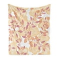 thumbnail image 1 of Beige Soft Flannel Fleece Throw Blanket, Pastel Berry Branches Autumn Spring Repetitive Vegetative Fresh Seasonal Graphic, Cozy Plush for Indoor and Outdoor Use, 50" x 70", Pink Peach, by Ambesonne, 1 of 6
