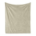 thumbnail image 1 of Beige Soft Flannel Fleece Throw Blanket, Traditional Polka Dots Classical Motifs Abstract Composition Ornamental Retro Print, Cozy Plush for Indoor and Outdoor Use, 50" x 60", Beige Tan, by Ambesonne, 1 of 5