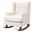 thumbnail image 1 of Beige Soft Tufted Upholstered Wingback Rocker Rocking Chair, 1 of 3