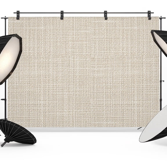 Beige Solid Backdrops for Photography, Minimalist Cloth Cream Khaki Linen Texture Rustic Fabric Photo Background Sturdy Studio Props for Photo Studio, Video Recording, Booth & Photoshoot 7x5ft