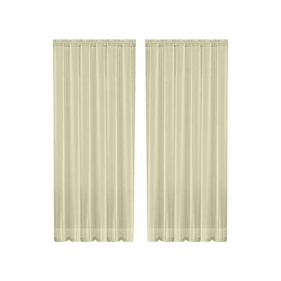 Beige Solid Color Double String Polyester Curtain Sheers Semi Sheer Curtains Rod Pocket Style Semi Sheer Curtains 213X132Cm 83.9X52.0 Inches For Living Room Balcony Color Beige
