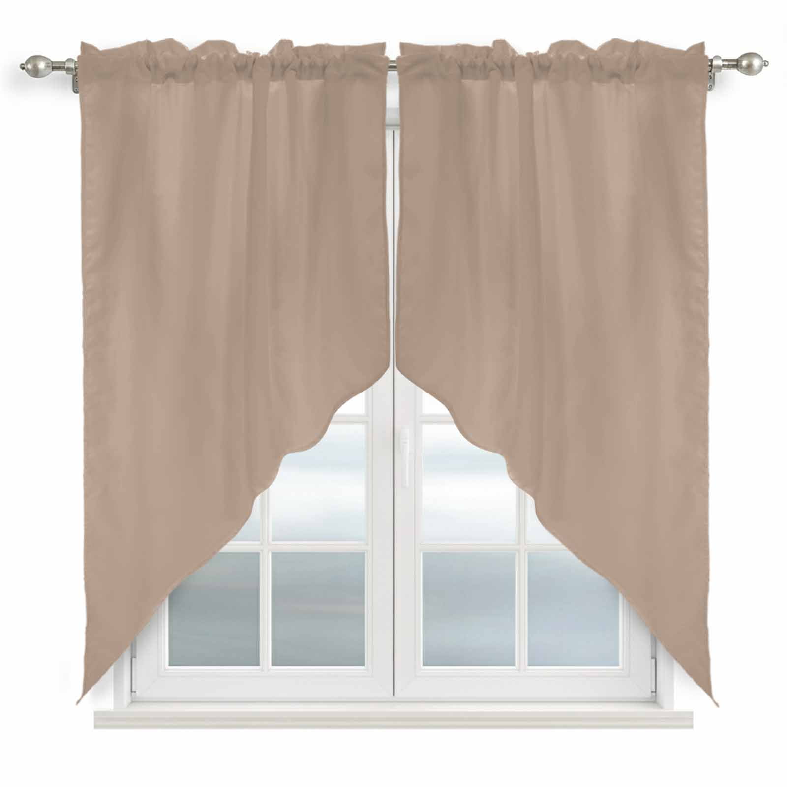 Beige Solid Color Swag Curtains for Kitchen/Bedroom/Living Room ...