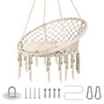 thumbnail image 1 of Beige Space Saving Swing, 31.5x15.7 Inch Dimensions, No Tools Installation, Compact Hammock Chair, Playrooms, Attics, Tiny Homes, 1 of 7