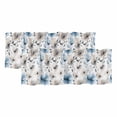 thumbnail image 1 of Beige Spring Floral Curtain Valances for Windows, Kitchen Valance Window Treatments Panel 2 Pack, Blue Summer Flowers Botanical Rod Pocket Short Curtains for Bathroom Bedroom 60 x 18 Inch, 1 of 8