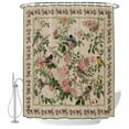 thumbnail image 1 of Beige Spring Floral Shower Curtain, Waterproof Shower Curtains for Bathroom, Elegant Pastoral Flowers Birds Watercolor Washable Fabric Bathtub Curtain Set Bath Decor with 12 Hooks Extra Long 72"x96", 1 of 8