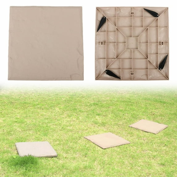 Beige Square Plastic Stepping Stone for Garden Pathway Decor, By Meiiso, Large Inventory!