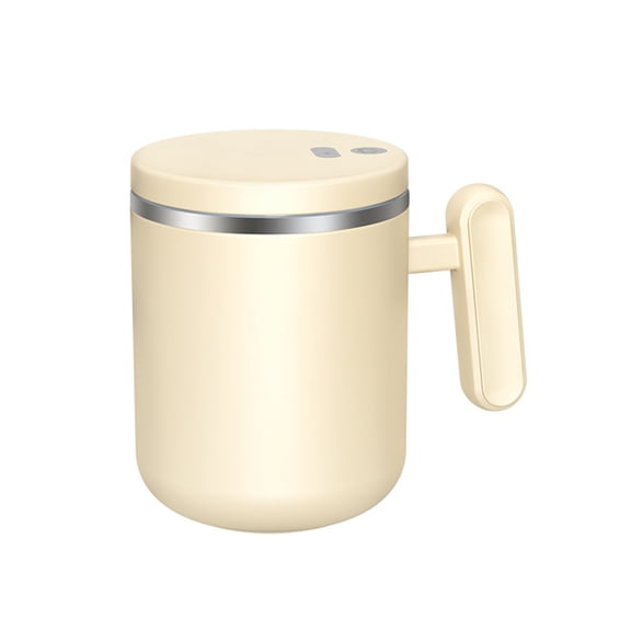 Beige Stainless Steel Rechargeable Mixing Cup 400Ml Usb Electric Blender For Coffee Protein Shake Insulated Travel Thermoss Cup