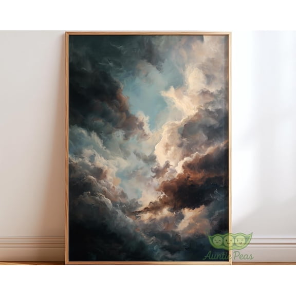 Beige Storm Cloud Abstract Wall Art Print
