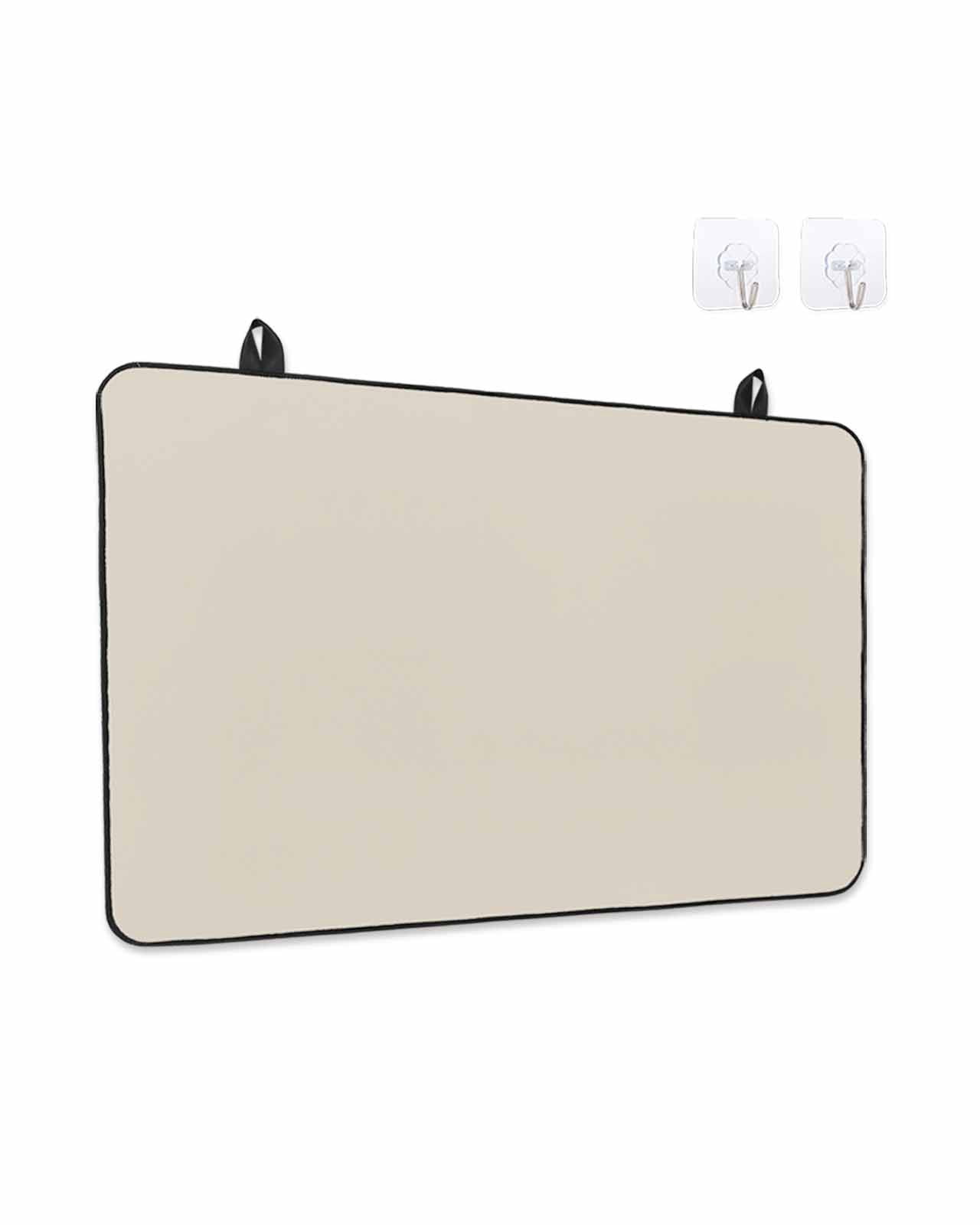 Beige Stove Top Covers for Electric Stove, 28'x20'' White Swan Solid Color Glass Ceramic Stove Cover Foldable Rubber Mat Heat Resistant Cooktop Protector for Kitchen