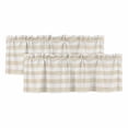 thumbnail image 1 of Beige Stripe Curtain Valances for Windows, Kitchen Valance Window Treatments Panel 2 Pack, Vintage Country Geometric Linen Texture Rod Pocket Short Curtains for Bathroom Bedroom 42 x 12 Inch, 1 of 8