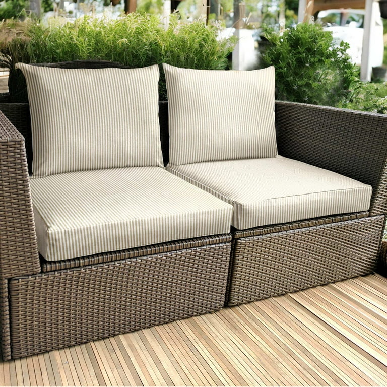 Beige Stripe Outdoor Slip Covers Compatible with IKEA Duvholmen Walmart