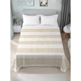 thumbnail image 1 of Beige Stripe Twim Size Flat Sheet, Wrinkleproof & Fadeproof Cooling Flat Bed Sheet Only, Vintage Country Geometric Linen Texture Breathable Soft Bedding Top Sheets 66 x 96 Inches, 1 of 8