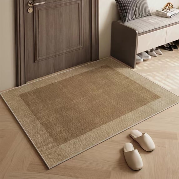 Beige Striped 40x60cm Polyester Carpet Soft Living Room Area Rug for Bedroom Home Decor