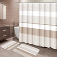 thumbnail image 1 of Beige Striped Bathroom Set with Shower Curtain and Bath Rugs and Accessories,Boho Modern Non-Slip Shower Curtain Set,Bathroom Decor 3 Pcs, 1 of 7