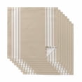thumbnail image 1 of Beige Striped Cloth Napkins,Farmhouse Luxurious White Stripes Modern Abstract Art Washable and Reusable Dinner Napkins Set of 8,Table Napkin for Kitchen Party Birthday Wedding Hotel 20"x20", 1 of 8