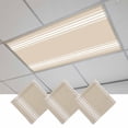 thumbnail image 1 of Beige Striped Fluorescent Light Covers, Farmhouse Luxurious White Stripes Modern Abstract Art Magnetic Light Covers for Ceiling Lights, Fluorescent Ceiling Shade for Classroom Office 4x2Ft x 3PCS, 1 of 8