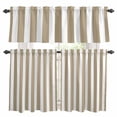 thumbnail image 1 of Beige Striped Kitchen Curtains Sets for Windows 36 Inch Length, Modern Farmhouse Beige White Stripes Rod Pocket Window Treatments Tier Curtains and Valances Set for Bedroom/Bathroom, 1 of 8