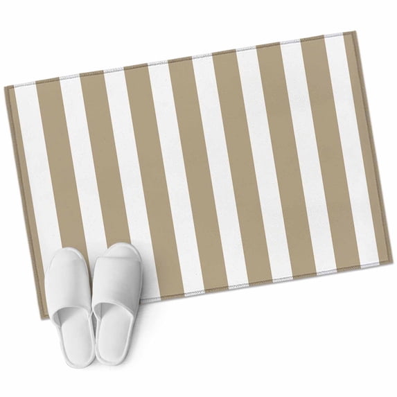 Beige Striped Large Area Rugs for Bedroom Living Room, Soft Non Slip Carpet Bedside Rug, Modern Farmhouse Beige White Stripes Rectangular Floor Cover Kitchen Accent Rug 2'x3' for Dining Room/Office