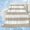 thumbnail image 1 of Beige Stripes Cooling Blanket, Lightweight Breathable Summer Throw Blanket with Double Sided Cold Effect, Simple Beige White Texture Picnic Beach Blankets Bed Sheet for Hot Sleepers 50"x60", 1 of 8