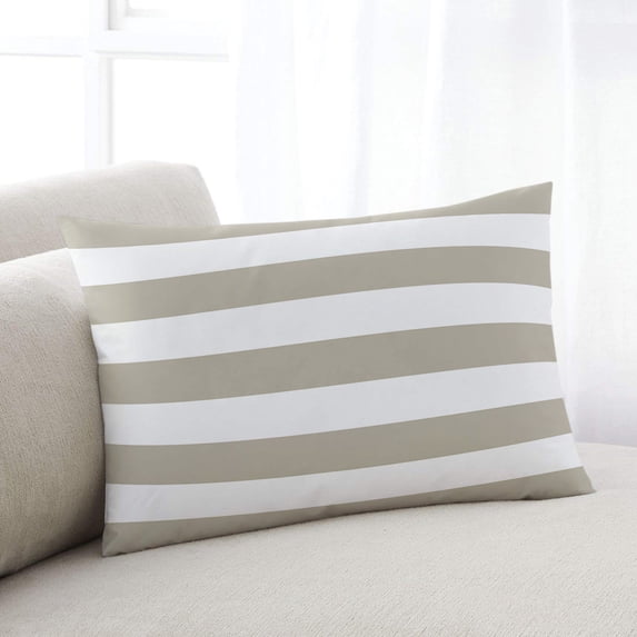 Beige Stripes King Size Pillow Cover, Pillowcase Protectors with Zipper, Breathable Decorative Throw Pillow Case Cover, Simple Beige White Texture Pillow Shams for Couch Sofa 20x36Inch