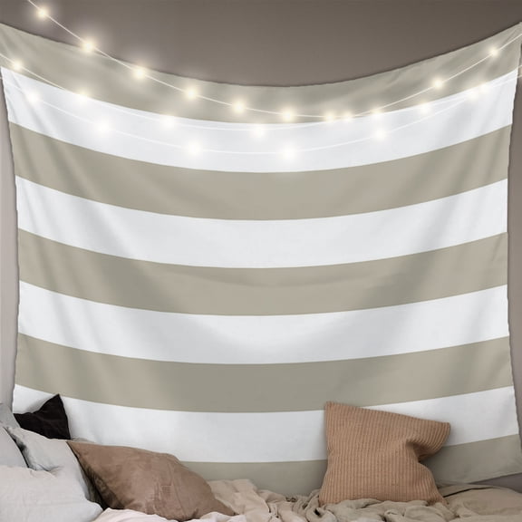 Beige Stripes Small Tapestry for Bedroom Wall Hanging Tapestry, Simple Beige White Texture Ceiling Backdrop Tapestries Poster Blanket Wall Decor for Teens Room Living Room Dorm 23" x 28"