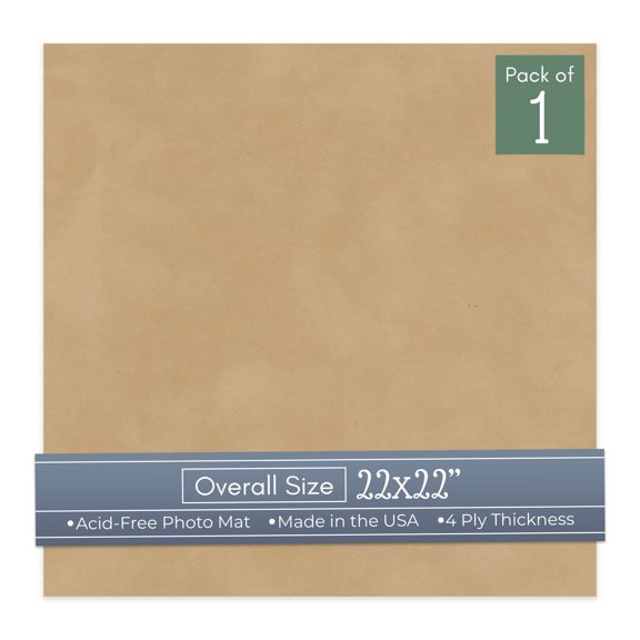 Beige Suede 22x22 Uncut Art Mat Board - No Opening - 1 Mat