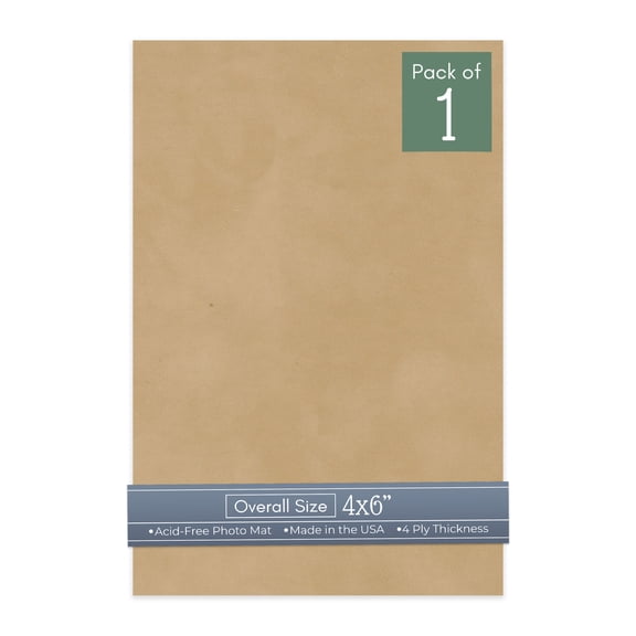 Beige Suede 4x6 Inch Uncut Art Mat Board - No Opening - 1 Mat
