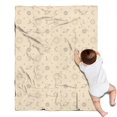 thumbnail image 1 of Beige Sun Moon Planet Star Pattern Blanket,Comfortable Soft Flannel Throw Blanket,All Season,Warm Lightweight Blankets for Sofa Bed Couch Living Room Chair,30"x40", 1 of 4