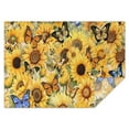 thumbnail image 1 of Beige Sunflower Butterfly Pattern Rectangle Tablecloth 60"x84",Waterproof Polyester Rectangle Table Cloth, Wipeable Spillproof Polyester Tablecloth for Dining, Camping, Indoor and Outdoor, 1 of 5
