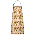thumbnail image 1 of Beige Sunflower Handwriting Pattern Apron-Garden Aprons for Women with Pockets-Cotton Linen Waterproof Kitchen Cooking Gardening Aprons Adjustable for Kitchen,Cooking,BBQ and Salon 33x27 Inch, 1 of 7