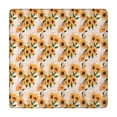 thumbnail image 1 of Beige Sunflower Pattern Square Fitted Tablecloth with Elastic Edge,Square Table Cover,Washable Elastic Table Cover for Home Kitchen Party Decor 34"x34", 1 of 6