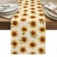 thumbnail image 1 of Beige Sunflowers Fall Table Runner - 90 Inch Long, Kitchen Dining Table Runner Dresser Scarves, Thanksgiving Botanical Floral Farmhouse Decor for Coffee Tables Wedding Party Banquet, 1 of 8
