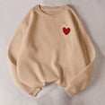 thumbnail image 1 of Beige Sweaters for Women Heart Pattern Pullover Sweatshirt Casual Long Sleeve Crew Neck Sweatshirt for Fall & Winter Women's Clothing Womens Fall Fashion 2025, 1 of 3