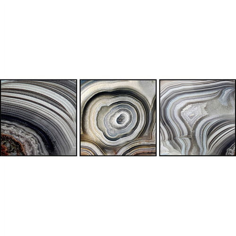 Gray and Beige Abstract Canvas Triptych Wall Art