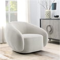 thumbnail image 1 of Beige Swivel Accent Chair with Plush Boucle Upholstery and 360-Degree Rotation, 1 of 8