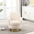 thumbnail image 1 of Beige Swivel Armchair Velvet - Living Room Spot. 360° Silent Rotation, Comfortable Cushion, Wood Frame Comfy Chair For & Bedroom. Deep Inviting Seat, Ergonomic Design, Easy Assembly, Materials, 1 of 5