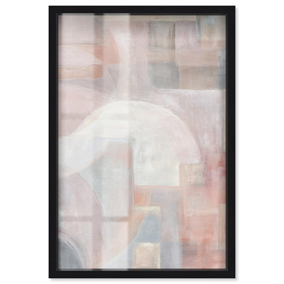 Beige Symphony II Shadowbox Print Boho Wall Decor by Art Remedy, Black Frame, 16 x 24