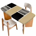 thumbnail image 1 of Beige Table Cloths for 3 Foot Rectangle Tables, Modern Abstract Art Farmhouse Striped Patio Waterproof Elastic Fitted Tablecloths, Washable Rectangular Table Cover for Camping, 1 of 8