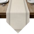 thumbnail image 1 of Beige Table Runner Linen Burlap Table Runner 72 Inches Long Modern Minimalist Stripes Art Gray Dresser Scarves for Kitchen Island Coffee Dining Room Party Wedding Banquet Holiday Decoration 16"x72", 1 of 8