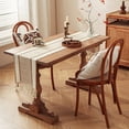 thumbnail image 1 of ‌Beige Table Runner with Tassels - Bohemian Style Dining Table Decor, 86 Inch Long, Machine Washable, for Wedding, Party, Living Room‌, 1 of 6