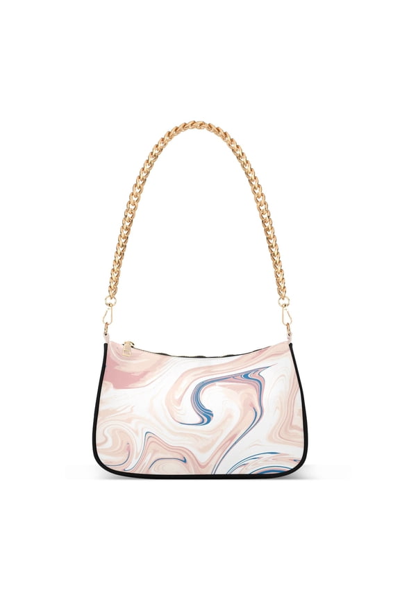 Beige Tan Marble Womens Chain Shoulder Bag Tote Handbag Clutch Hobo Purse with Zipper for Travel Casual