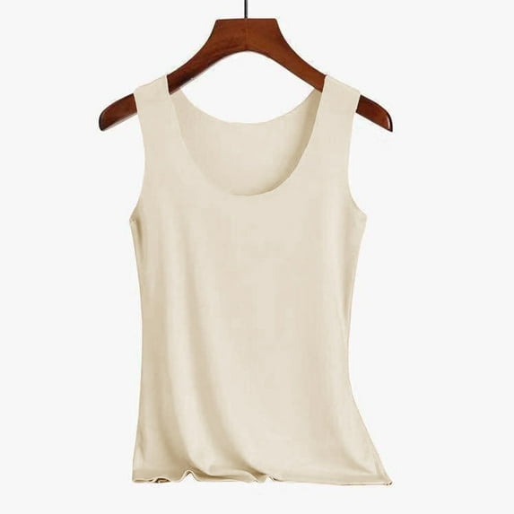 Beige Tank Tops for Women 2024, Camisole Tops for Women, Womens Tank Tops Sleeveless Scoop Neck Loose Fit Summer Clothes, XXL