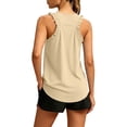 thumbnail image 1 of Beige Tank Tops for Womens Sleeveless Basic Cami for Yoga Workout & Layering, 1 of 6