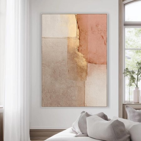 Beige Terracotta Gold Abstract Wall Art Print