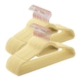 thumbnail image 1 of Beige Thin Velvet Hangers - Pack of 10 Non-Slip Clothes Hangers With 360 Rotating Chrome Hook, Notched Shoulders - Sturdy and Portable Coat Hangers, 1 of 7