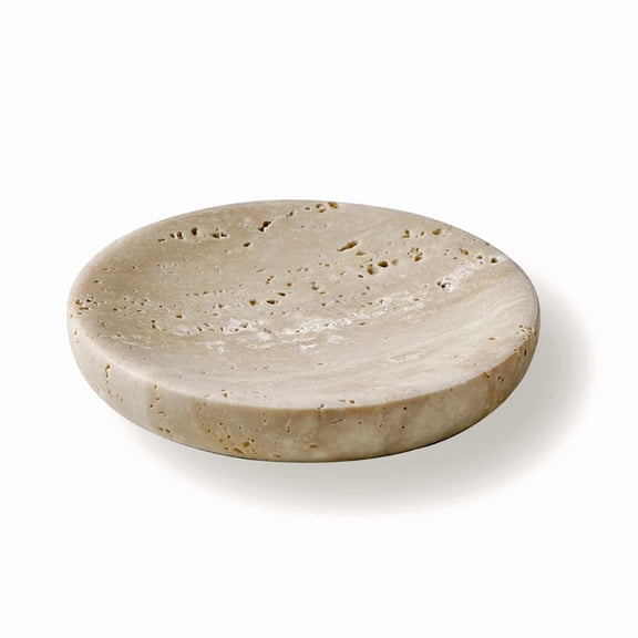 Beige Travertine 4" R Round Decorative Plate