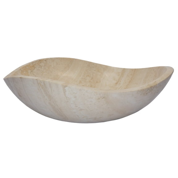 Beige Travertine Freeform Vessel Sink