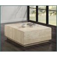 thumbnail image 1 of Beige Travertine Square Coffee Table - Durable Fixed Top for Living Room, Natural Stone Charm, 1 of 5