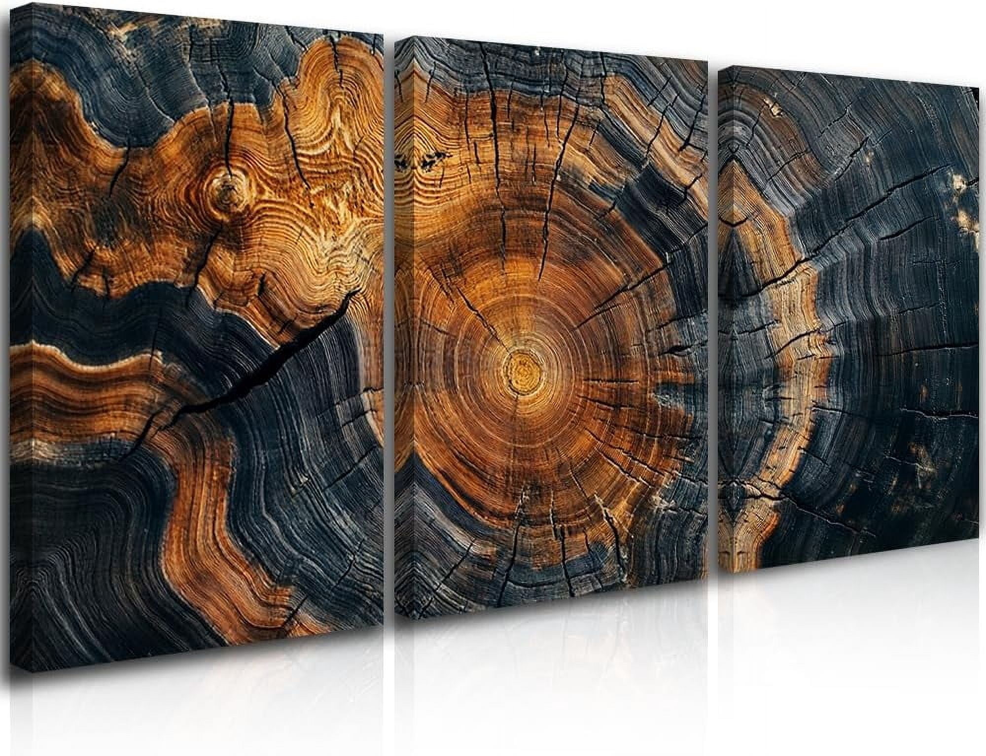 Beige Tree Ring Prints Set of 3 Nordic Tree Stump Art for Bedroom ...